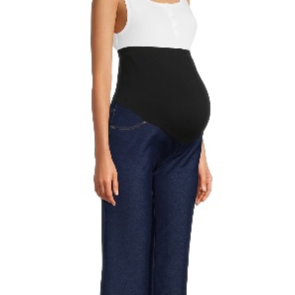 Maternity Blue Jeans Jeggings, Straight Leg Jeggings, 27” Inseam, Size (4-6) - Picture 2 of 11